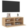 Mueble de pared TV madera ingeniería roble Sonoma 80x30x30 cm en Muebles TV | Comprar online en Foru.es