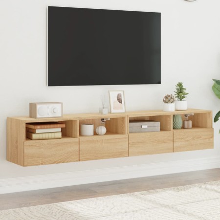 Muebles de pared para TV 2 uds madera roble Sonoma 80x30x30 cm en Muebles TV | Comprar online en Foru.es
