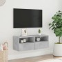 Mueble de pared TV madera ingeniería gris hormigón 80x30x30 cm en Muebles TV | Comprar online en Foru.es