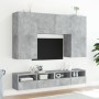 Mueble de pared TV madera ingeniería gris hormigón 80x30x30 cm en Muebles TV | Comprar online en Foru.es
