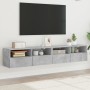 Muebles de pared para TV 2 uds madera gris hormigón 80x30x30 cm en Muebles TV | Comprar online en Foru.es