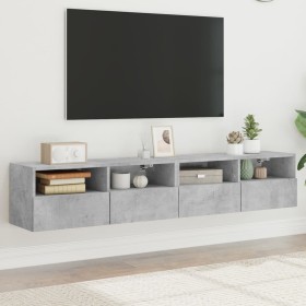 Muebles de pared para TV 2 uds madera gris hormigón 80x30x30 cm en Muebles TV | Comprar online en Foru.es