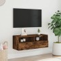 Mueble de pared TV madera ingeniería roble ahumado 80x30x30 cm en Muebles TV | Comprar online en Foru.es