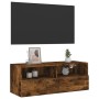 Mueble de pared TV madera ingeniería roble ahumado 80x30x30 cm en Muebles TV | Comprar online en Foru.es