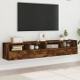 Muebles de pared para TV 2 uds madera roble ahumado 80x30x30 cm en Muebles TV | Comprar online en Foru.es