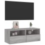 Mueble de pared TV madera de ingeniería Sonoma gris 80x30x30 cm en Muebles TV | Comprar online en Foru.es