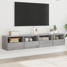 Muebles de pared para TV 2 uds madera gris Sonoma 80x30x30 cm en Muebles TV | Comprar online en Foru.es