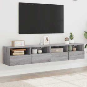 Muebles de pared para TV 2 uds madera gris Sonoma 80x30x30 cm en Muebles TV | Comprar online en Foru.es