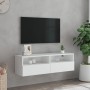 Mueble de pared para TV madera ingeniería blanco 100x30x30 cm en Muebles TV | Comprar online en Foru.es
