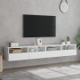 Muebles de pared TV 2 uds madera ingeniería blanco 100x30x30 cm en Muebles TV | Comprar online en Foru.es