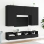 Mueble de pared para TV madera de ingeniería negro 100x30x30 cm en Muebles TV | Comprar online en Foru.es
