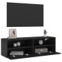 Mueble de pared para TV madera de ingeniería negro 100x30x30 cm en Muebles TV | Comprar online en Foru.es