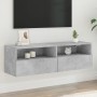 Mueble de pared TV madera ingeniería gris hormigón 100x30x30 cm en Muebles TV | Comprar online en Foru.es