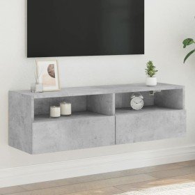 Mueble de pared TV madera ingeniería gris hormigón 100x30x30 cm en Muebles TV | Comprar online en Foru.es