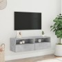 Mueble de pared TV madera ingeniería gris hormigón 100x30x30 cm en Muebles TV | Comprar online en Foru.es