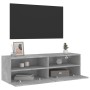 Mueble de pared TV madera ingeniería gris hormigón 100x30x30 cm en Muebles TV | Comprar online en Foru.es