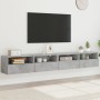 Muebles de pared de TV 2 uds madera gris hormigón 100x30x30 cm en Muebles TV | Comprar online en Foru.es