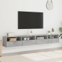 Muebles de pared de TV 2 uds madera gris hormigón 100x30x30 cm en Muebles TV | Comprar online en Foru.es