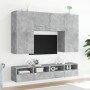 Muebles de pared de TV 2 uds madera gris hormigón 100x30x30 cm en Muebles TV | Comprar online en Foru.es