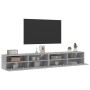 Muebles de pared de TV 2 uds madera gris hormigón 100x30x30 cm en Muebles TV | Comprar online en Foru.es
