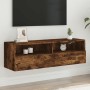Mueble de pared TV madera ingeniería roble ahumado 100x30x30 cm en Muebles TV | Comprar online en Foru.es