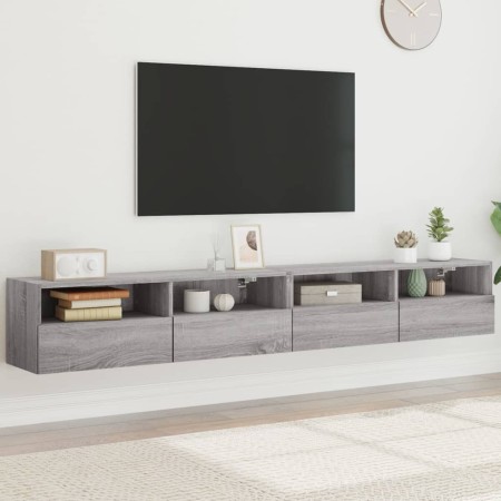 Muebles de pared para TV 2 uds madera gris Sonoma 100x30x30 cm en Muebles TV | Comprar online en Foru.es