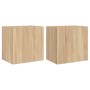 Muebles de TV de pared 2 uds madera roble Sonoma 40,5x30x40 cm en Muebles TV | Comprar online en Foru.es