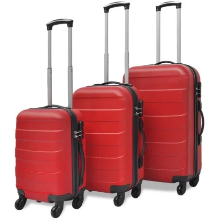 Set Trolley Maleta Rígida Tres Uds. Rojo de vidaXL, Maletas - Ref: Foro24-91143, Precio: 129,36 €, Descuento: %