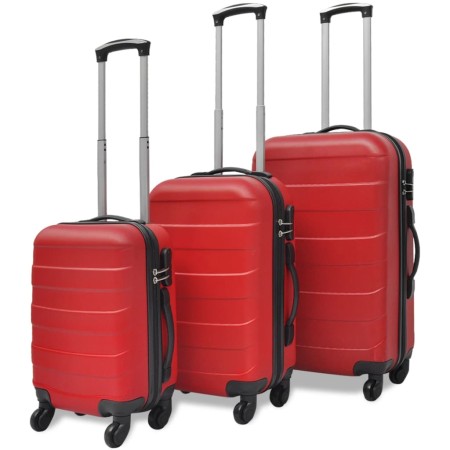 Set Trolley Maleta Rígida Tres Uds. Rojo de vidaXL, Maletas - Ref: Foro24-91143, Precio: 124,07 €, Descuento: %