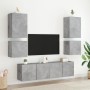Mueble TV de pared madera ingeniería gris hormigón 40,5x30x40cm en Muebles TV | Comprar online en Foru.es