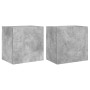Muebles de TV de pared 2 uds madera gris hormigón 40,5x30x40 cm en Muebles TV | Comprar online en Foru.es