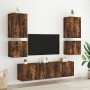 Mueble TV de pared madera ingeniería roble ahumado 40,5x30x40cm en Muebles TV | Comprar online en Foru.es