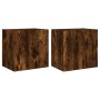 Muebles de TV pared 2 uds madera roble ahumado 40,5x30x40 cm en Muebles TV | Comprar online en Foru.es