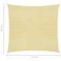 Toldo de vela cuadrado 3,6x3,6 m HDPE beige de vidaXL, Sombrillas - Ref: Foro24-42282, Precio: 45,05 €, Descuento: %