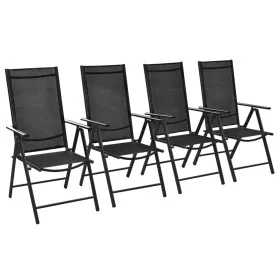 Sillas plegables de jardín 4 uds aluminio y textilene negro de vidaXL, Sillas de jardín - Ref: Foro24-41731, Precio: 215,92 €...