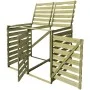 Cobertizo doble contenedor de basura madera impregnada 240 L de vidaXL, Soportes para contenedores de residuos - Ref: Foro24-...