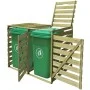 Cobertizo doble contenedor de basura madera impregnada 240 L de vidaXL, Soportes para contenedores de residuos - Ref: Foro24-...