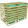 Cobertizo doble contenedor de basura madera impregnada 240 L de vidaXL, Soportes para contenedores de residuos - Ref: Foro24-...