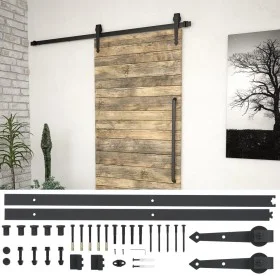 Kit de herrajes para puertas correderas acero negro 183 cm by vidaXL, doorframes - Ref: Foro24-142827, Price: 47,63 €, Discou...