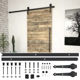 Kit de herrajes para puertas correderas SKIEN acero negro 200cm de vidaXL, Marcos de puertas - Ref: Foro24-145259, Precio: 18...