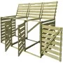 Cobertizo triple de contenedor de basura madera impregnada 240L de vidaXL, Soportes para contenedores de residuos - Ref: Foro...