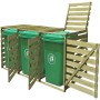 Cobertizo triple de contenedor de basura madera impregnada 240L de vidaXL, Soportes para contenedores de residuos - Ref: Foro...