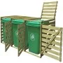 Cobertizo triple de contenedor de basura madera impregnada 240L de vidaXL, Soportes para contenedores de residuos - Ref: Foro...