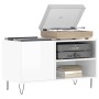 Mueble de discos madera de ingeniería blanco brillo 85x38x48 cm de vidaXL, Almacenamiento para CD y DVD - Ref: Foro24-831702,...