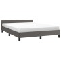Estructura de cama con cabecero cuero sintético gris 140x200cm de vidaXL, Camas y somieres - Ref: Foro24-347505, Precio: 126,...