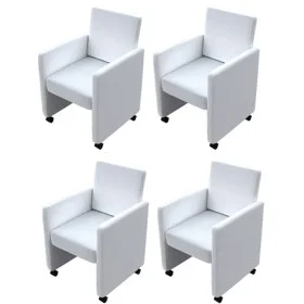 Esszimmerstühle 4 Einheiten aus weißem Kunstleder von vidaXL, Essstühle - Ref: Foro24-160185, Preis: 570,35 €, Rabatt: %