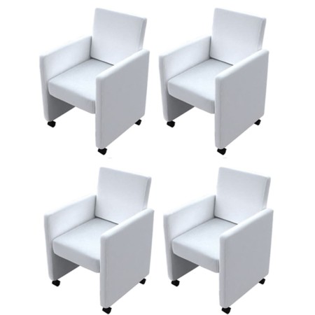 Sillas de comedor 4 unidades cuero sintético blanco de vidaXL, Sillas de comedor - Ref: Foro24-160185, Precio: 544,35 €, Desc...