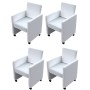Sillas de comedor 4 unidades cuero sintético blanco de vidaXL, Sillas de comedor - Ref: Foro24-160185, Precio: 544,35 €, Desc...