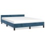 Estructura cama con cabecero terciopelo azul oscuro 140x200 cm de vidaXL, Camas y somieres - Ref: Foro24-347577, Precio: 123,...