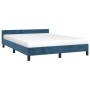 Estructura cama con cabecero terciopelo azul oscuro 140x200 cm de vidaXL, Camas y somieres - Ref: Foro24-347577, Precio: 123,...